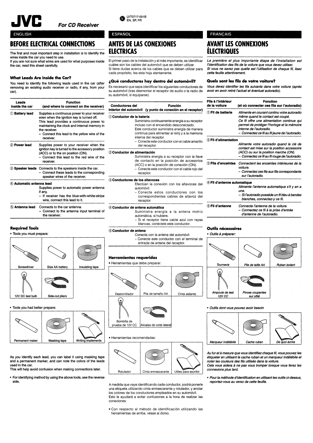 JVC KD-AR400 manual 