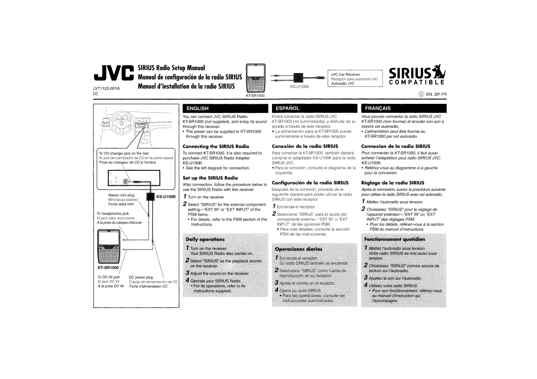 JVC KD-AR400 manual 