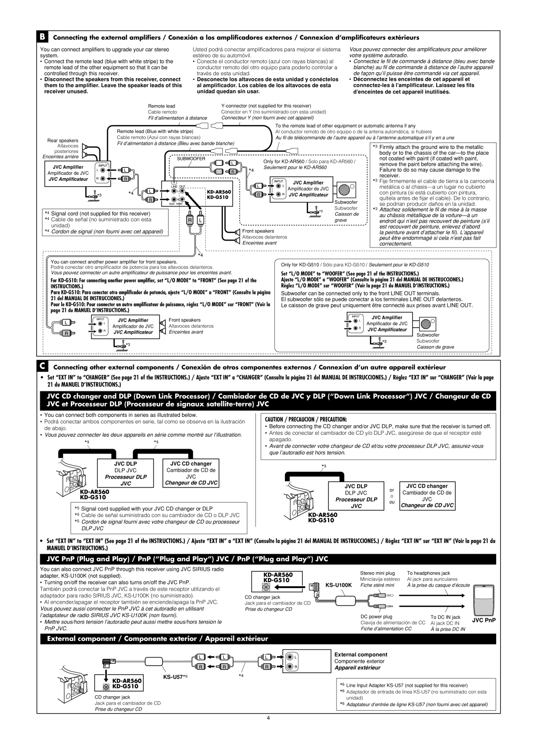 JVC KD-G510, KD-AR560 manual Manuel D’INSTRUCTIONS 