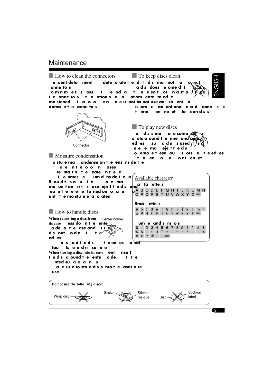 JVC KD-G710, KD-AR760 manual Maintenance 