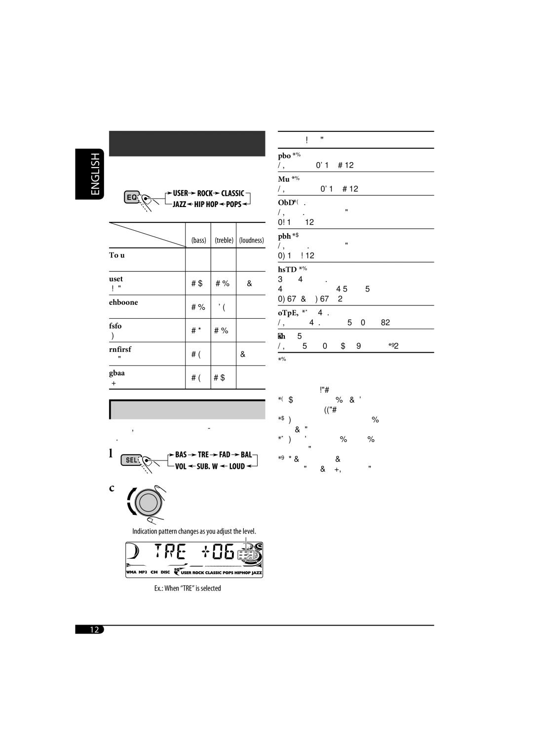 JVC KD-AR770, KD-G720 manual Sound adjustments 