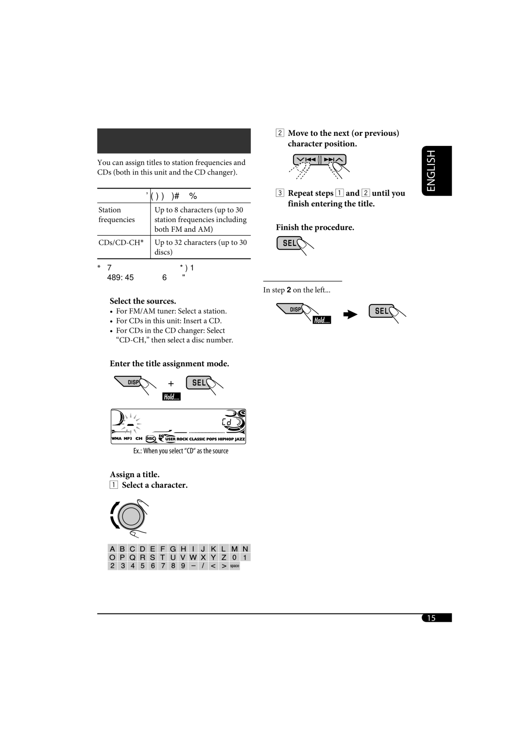 JVC KD-G720, KD-AR770 manual Title assignment 