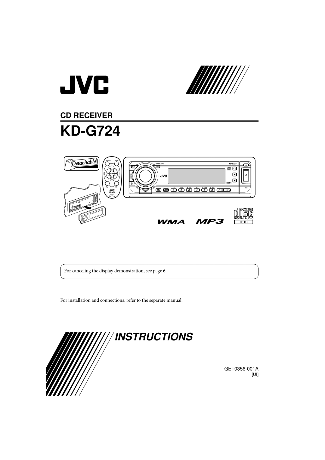 JVC KD-G720, KD-AR770 manual KD-G724 