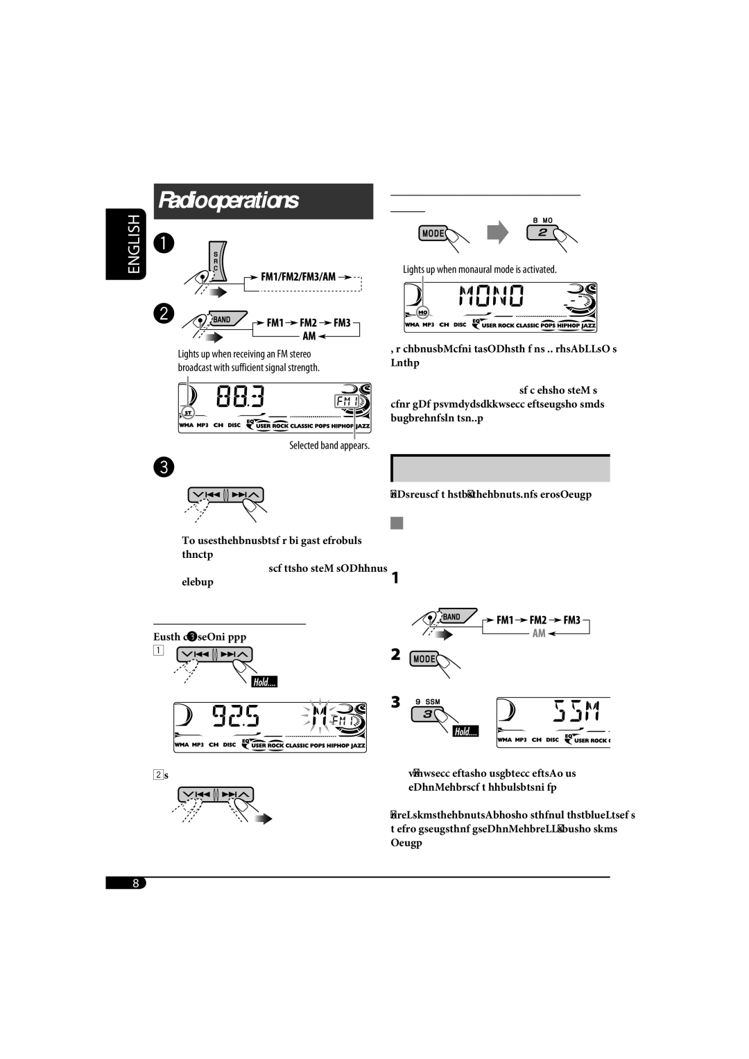 JVC KD-AR770, KD-G720 manual Selected band appears 