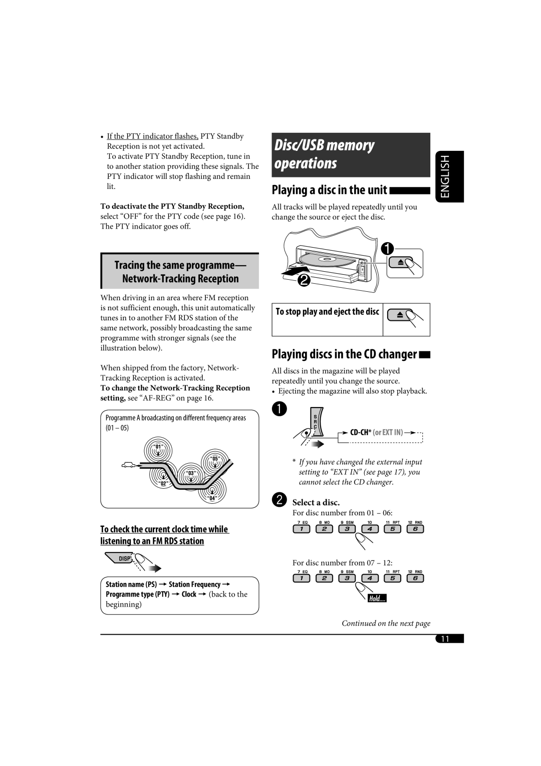 JVC KD-G720, KD-AR770 manual Disc/USB memory 