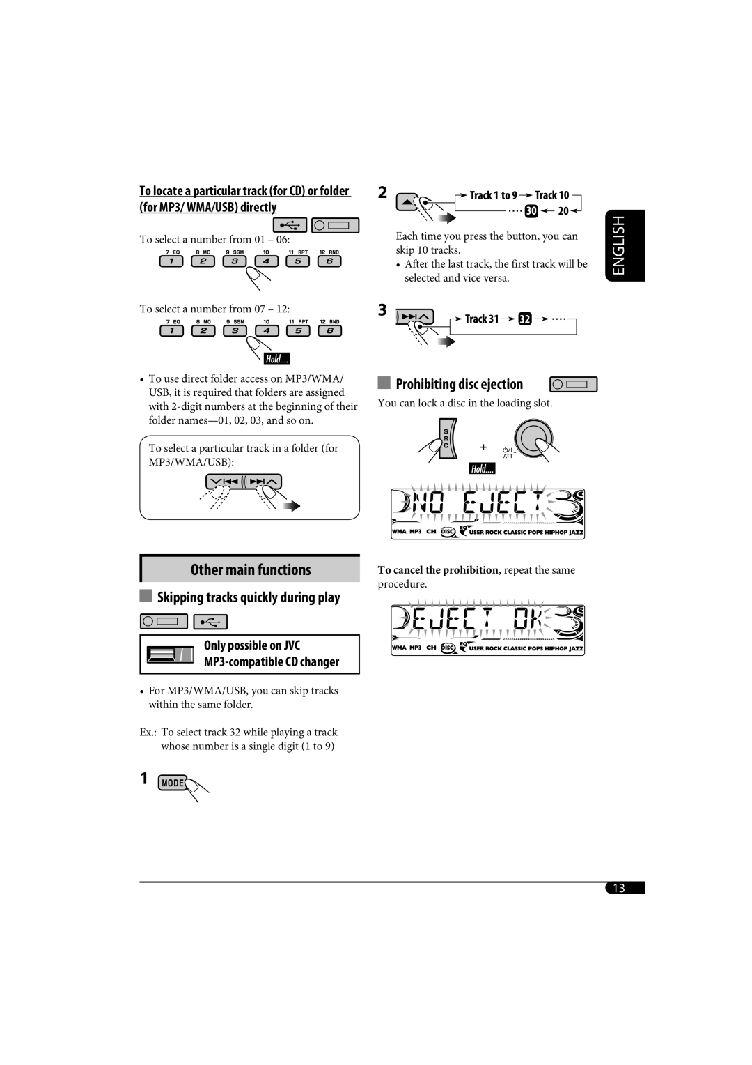 JVC KD-G720, KD-AR770 manual Other main functions 