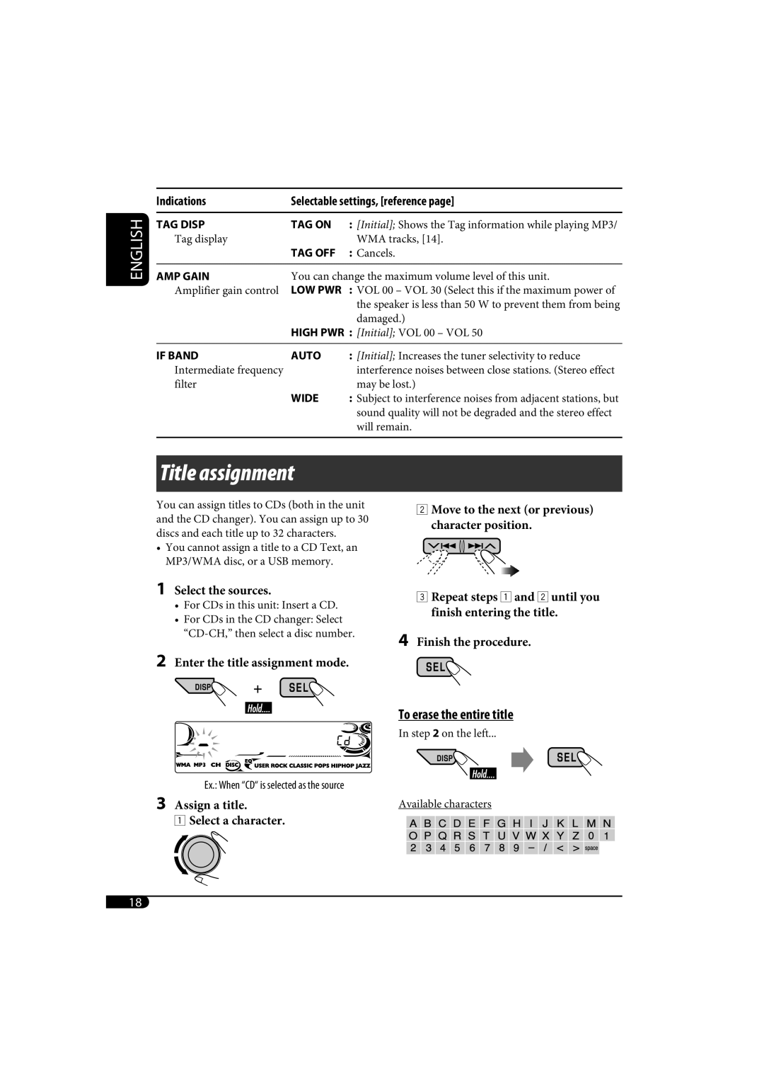 JVC KD-AR770, KD-G720 manual Title assignment 