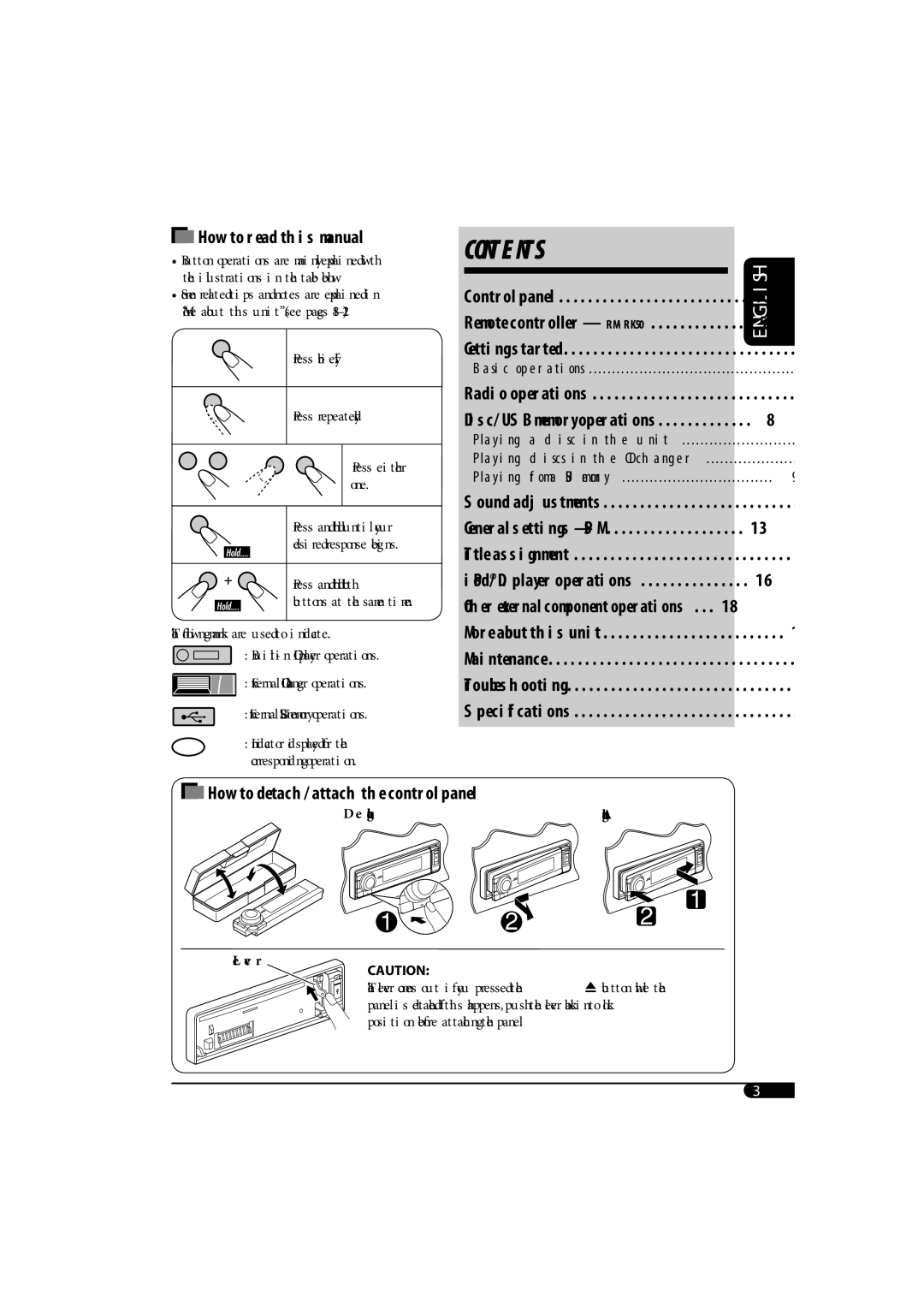 JVC KD-AR770, KD-G720 manual Contents 