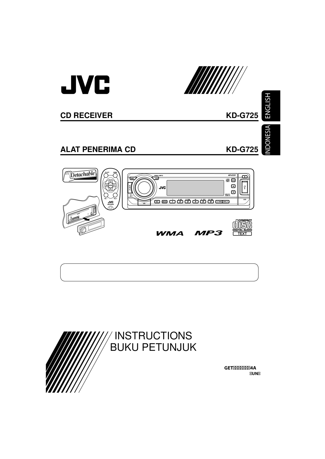 JVC KD-G720, KD-AR770 manual Instructions Buku Petunjuk 