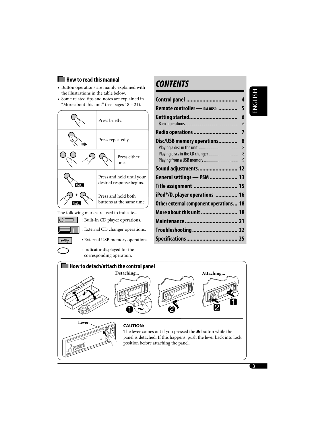 JVC KD-G720, KD-AR770 manual Contents 