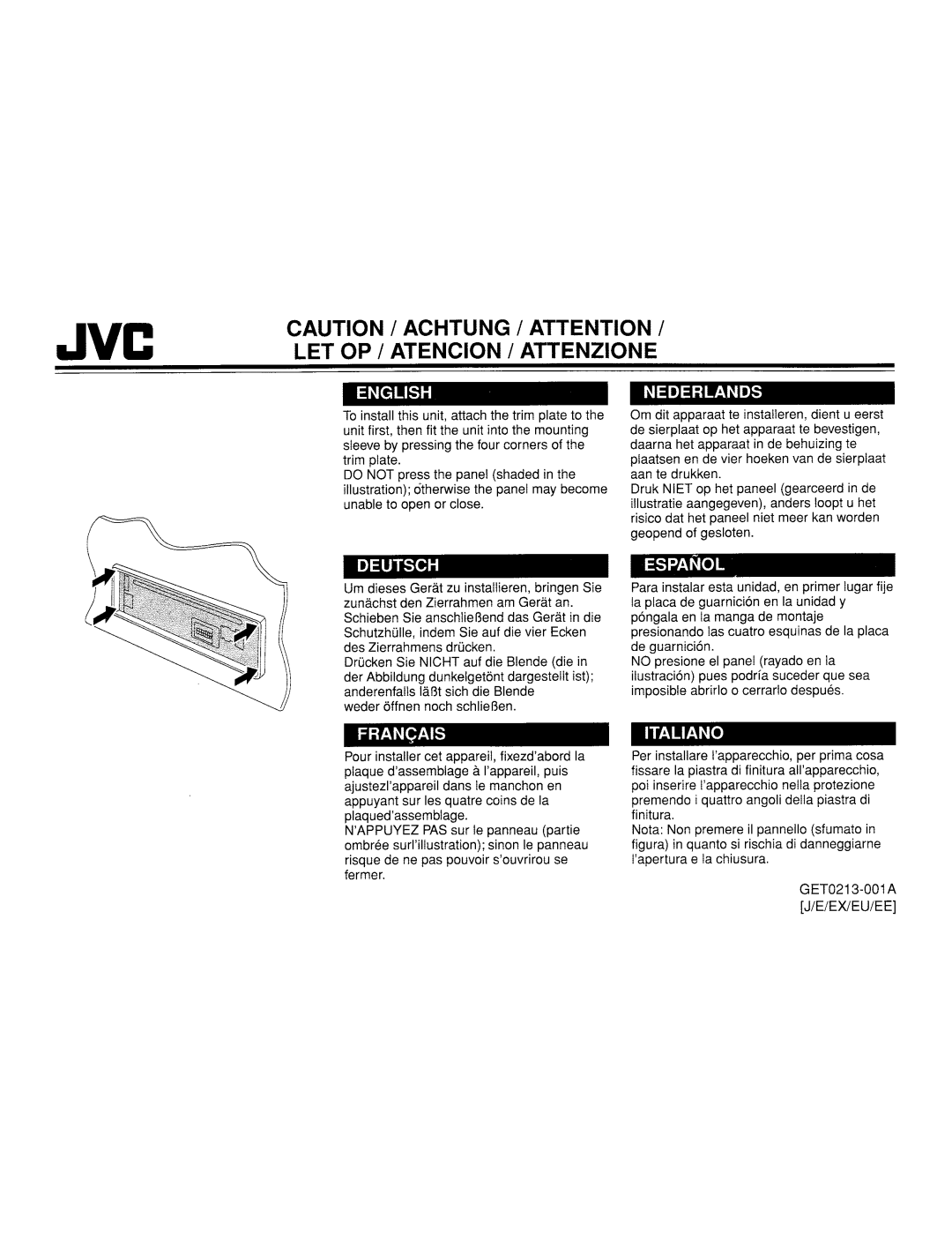 JVC KD-G700, KD-AR800, KD-G800 manual 