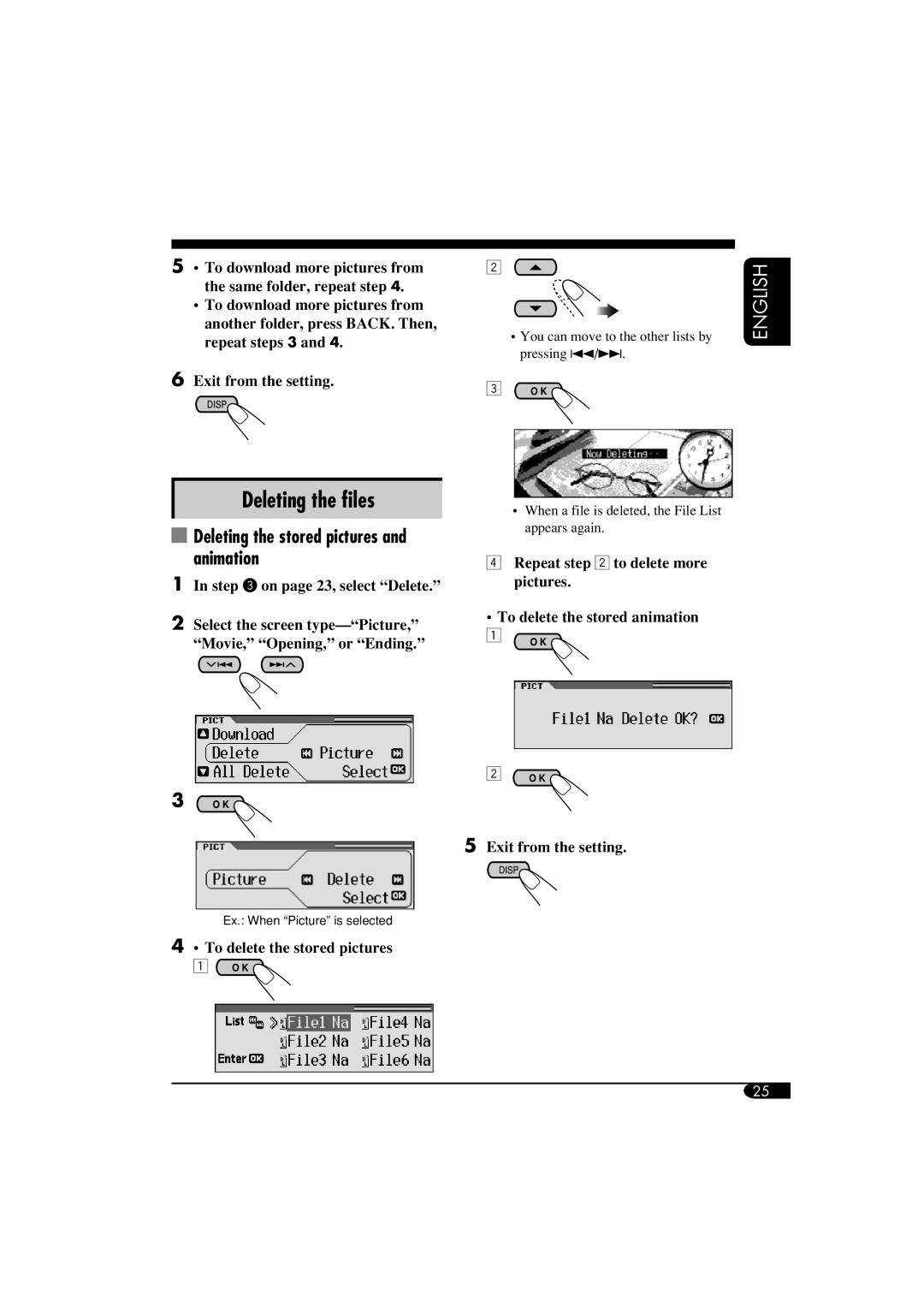 JVC KD-LH810, KD-AR860 manual Exit from the setting 