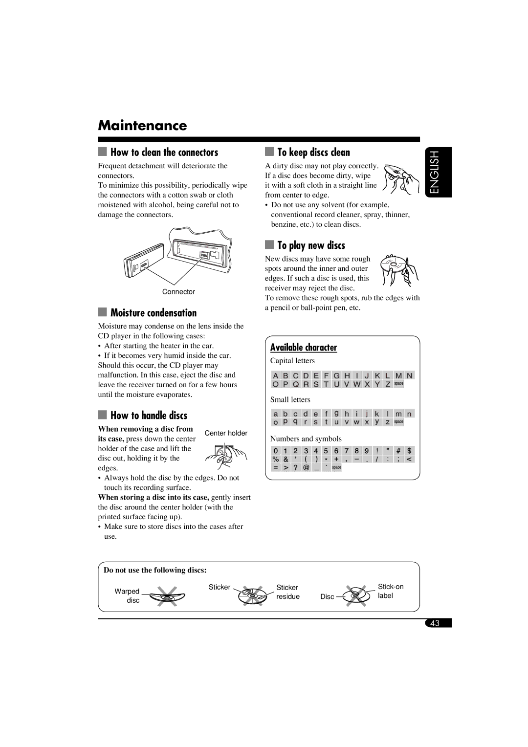 JVC KD-LH810, KD-AR860 manual Maintenance 