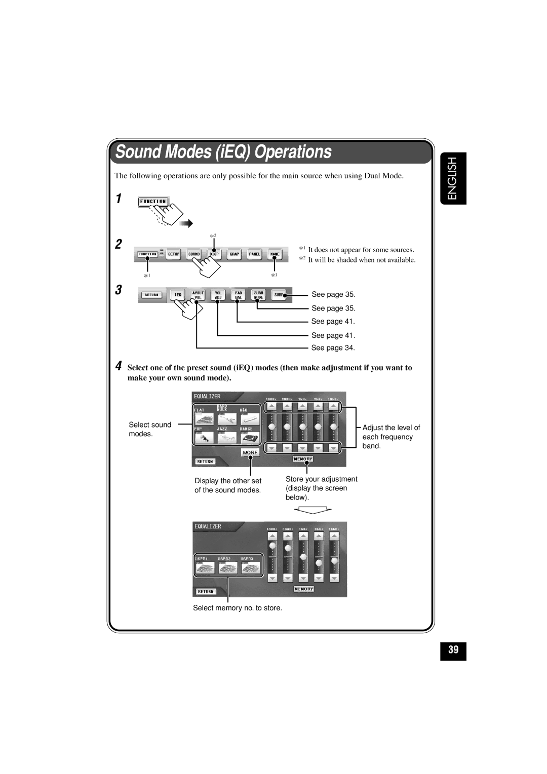 JVC KD-AV7010 manual Sound Modes iEQ Operations 