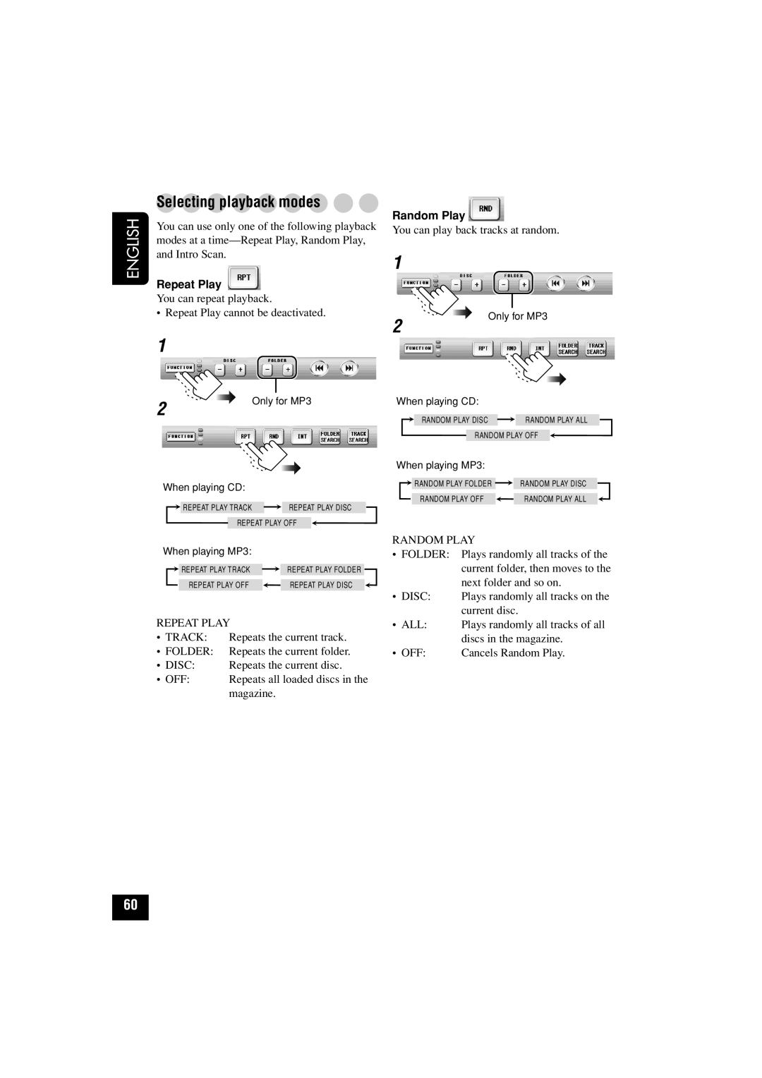 JVC KD-AV7010 manual Repeat Play Track 