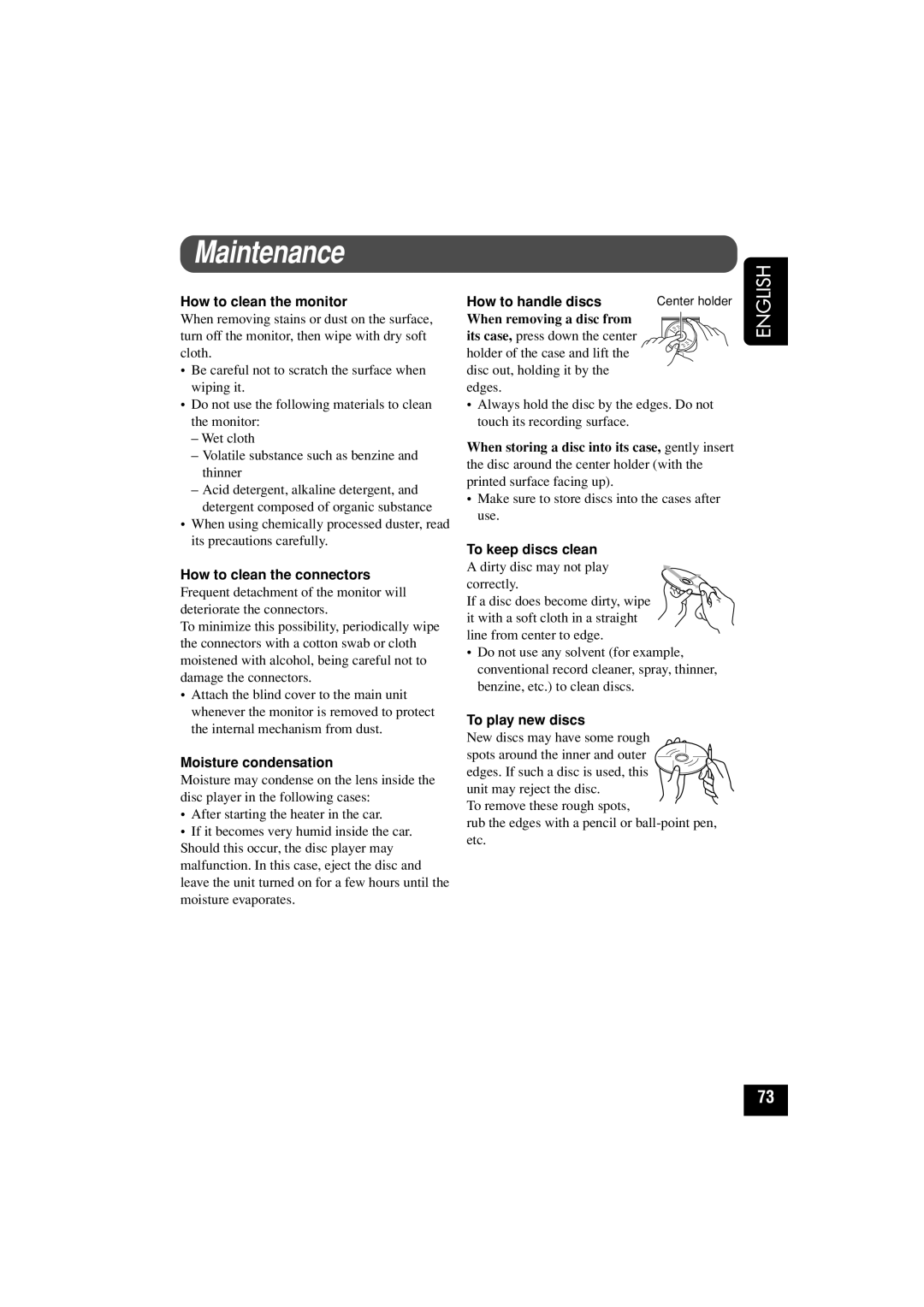 JVC KD-AV7010 manual Maintenance 