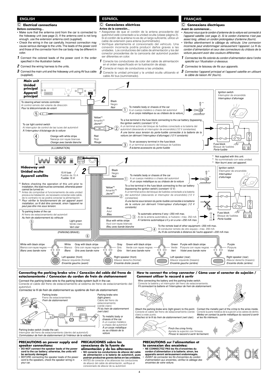 JVC KD-AV7010 manual Before connecting, Antes de la conexión, Avant de commencer 