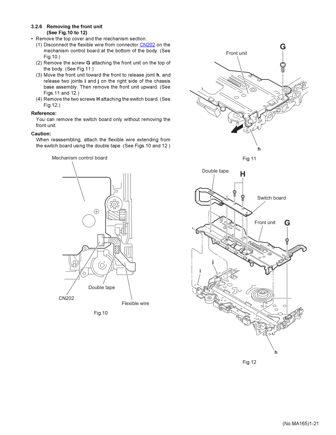 JVC KD-AVX1 service manual Removing the front unit See to, Reference 