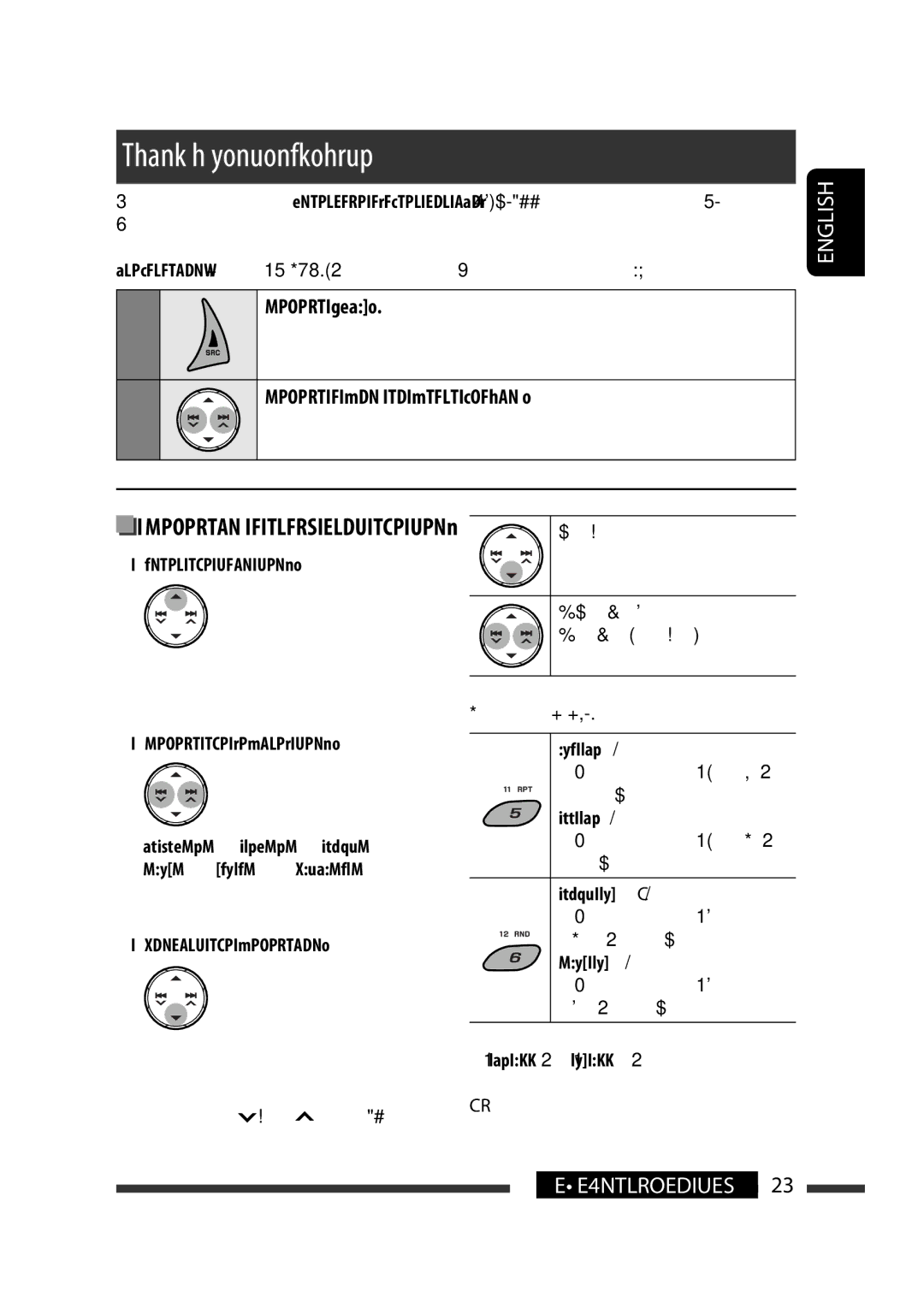 JVC KD-BT11 manual Listening to the iPod, One Rpt, All Rpt, Album RND, Song RND 