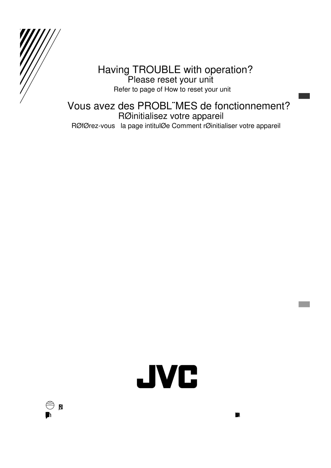 JVC KD-BT11 manual Having Trouble with operation? 