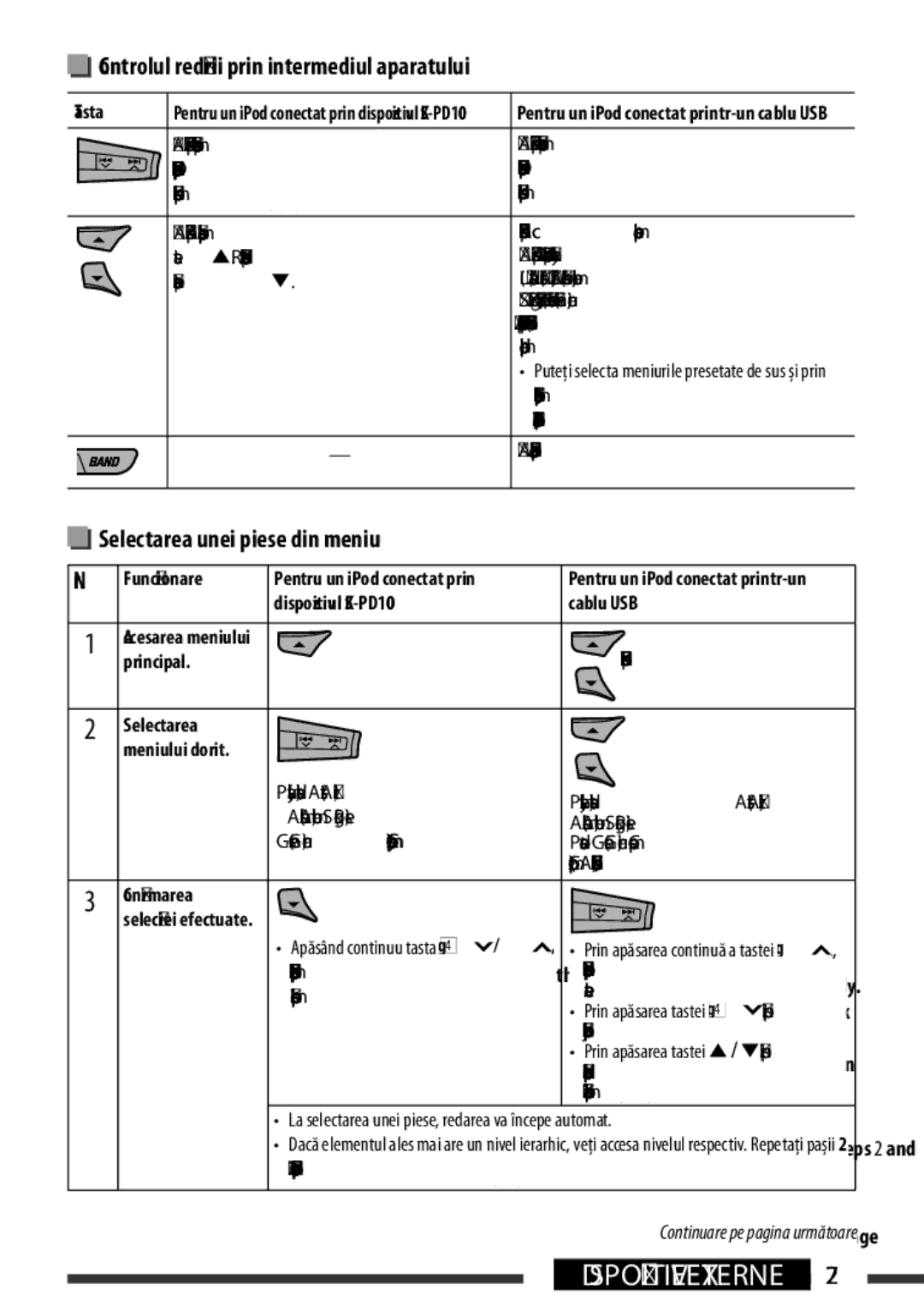 JVC KD-BT22 manual Controlul redării prin intermediul aparatului, Operation, Menu, Selection 