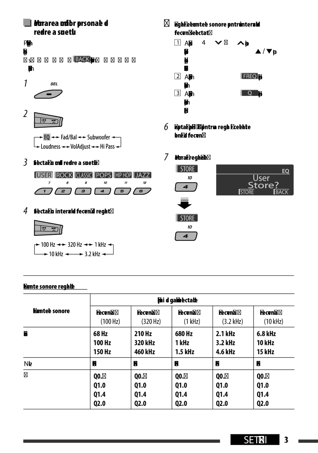 JVC KD-BT22 manual 100 Hz 320 Hz, 10 kHz 