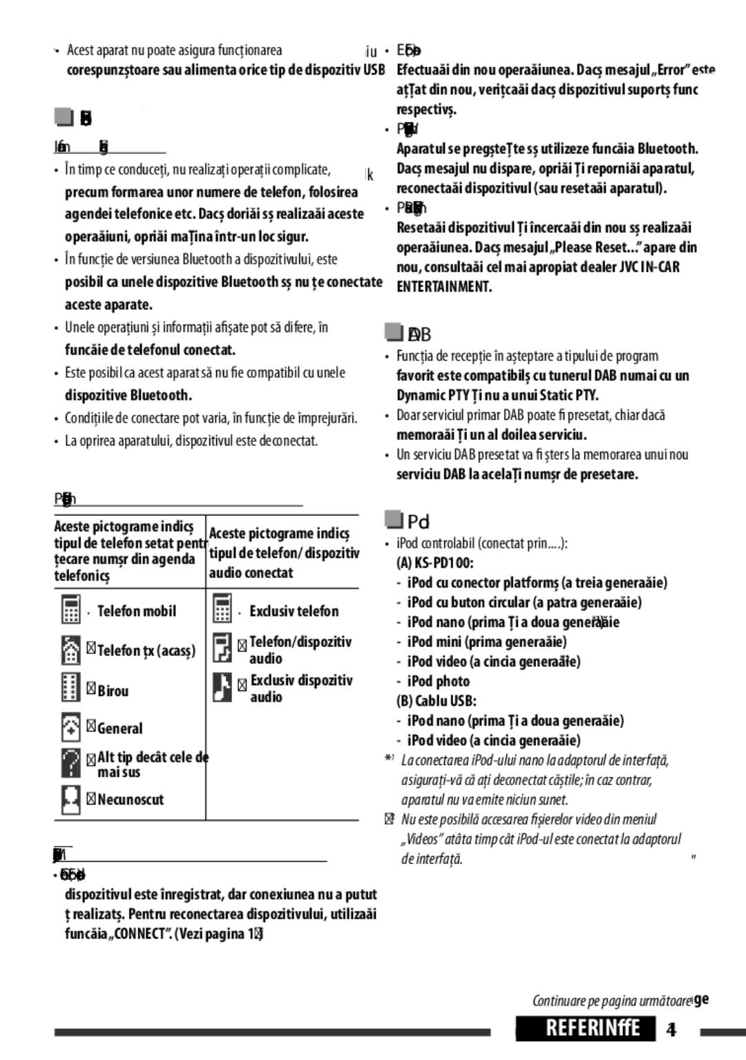 JVC KD-BT22 manual IPod, Connection Error, Please Wait 