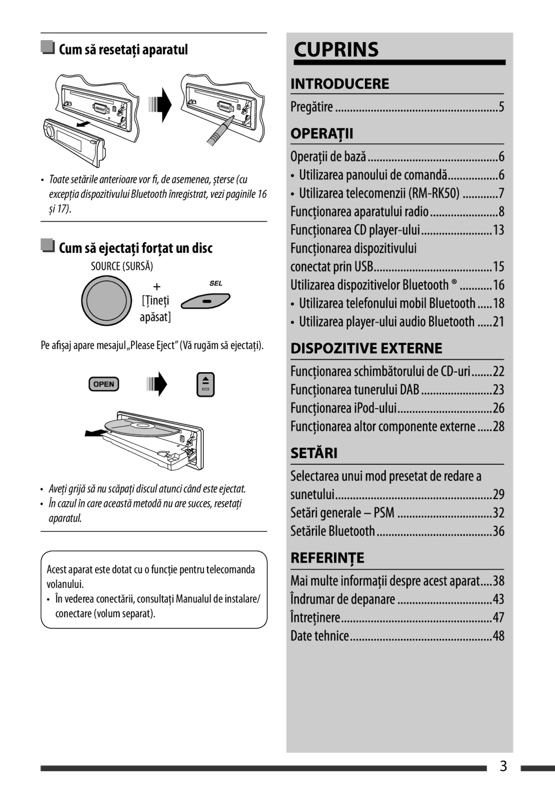 JVC KD-BT22 manual CumHowsătoresetaţiyouraparatulunit, Ţineţi Apăsat, Volanuluiremote control. function 