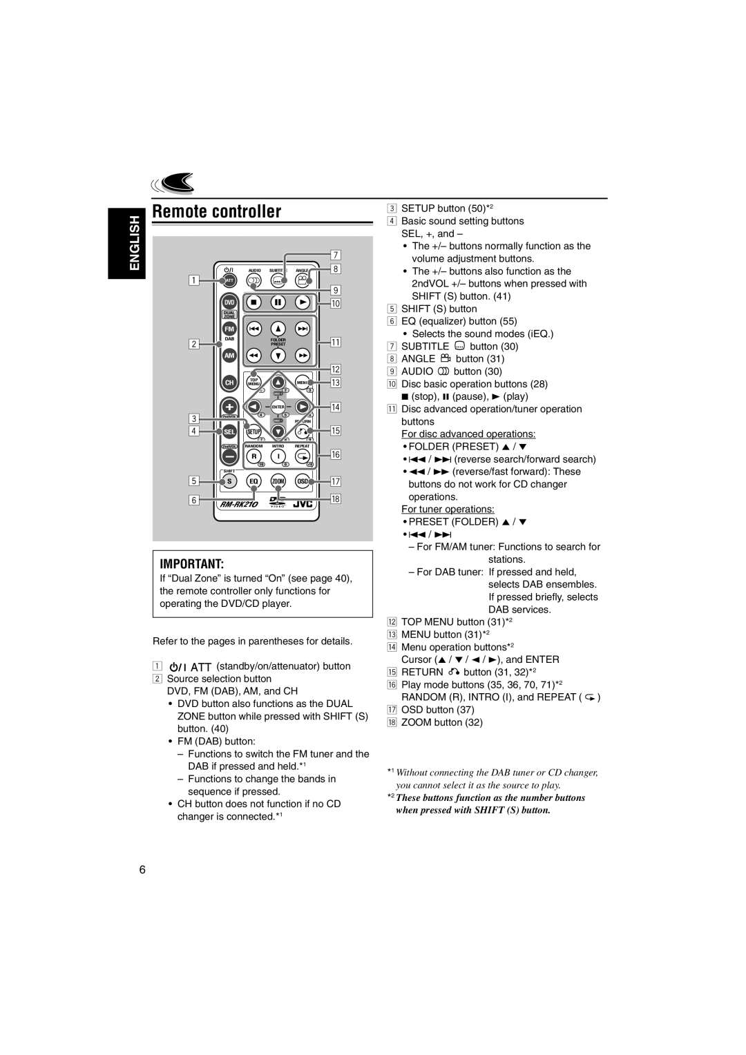 JVC KD-DV5000 manual Disc basic operation buttons, Stop, 8 pause, 3 play, Disc advanced operation/tuner operation, Buttons 