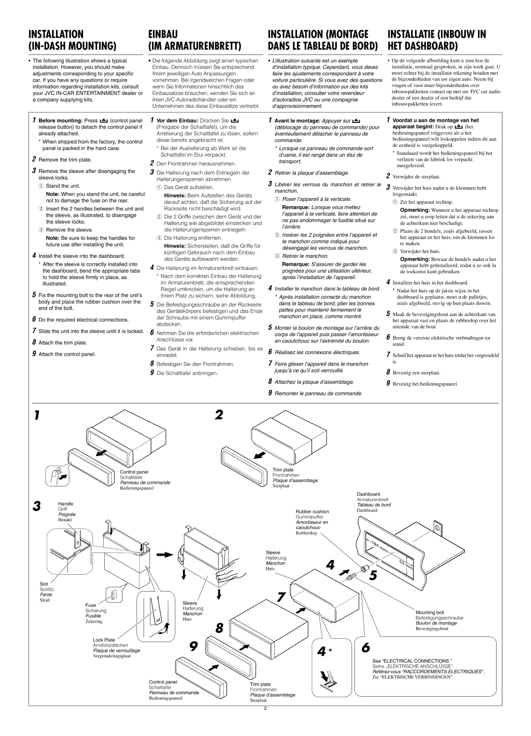 JVC KD-DV5000 manual Avant le montage Appuyer sur 