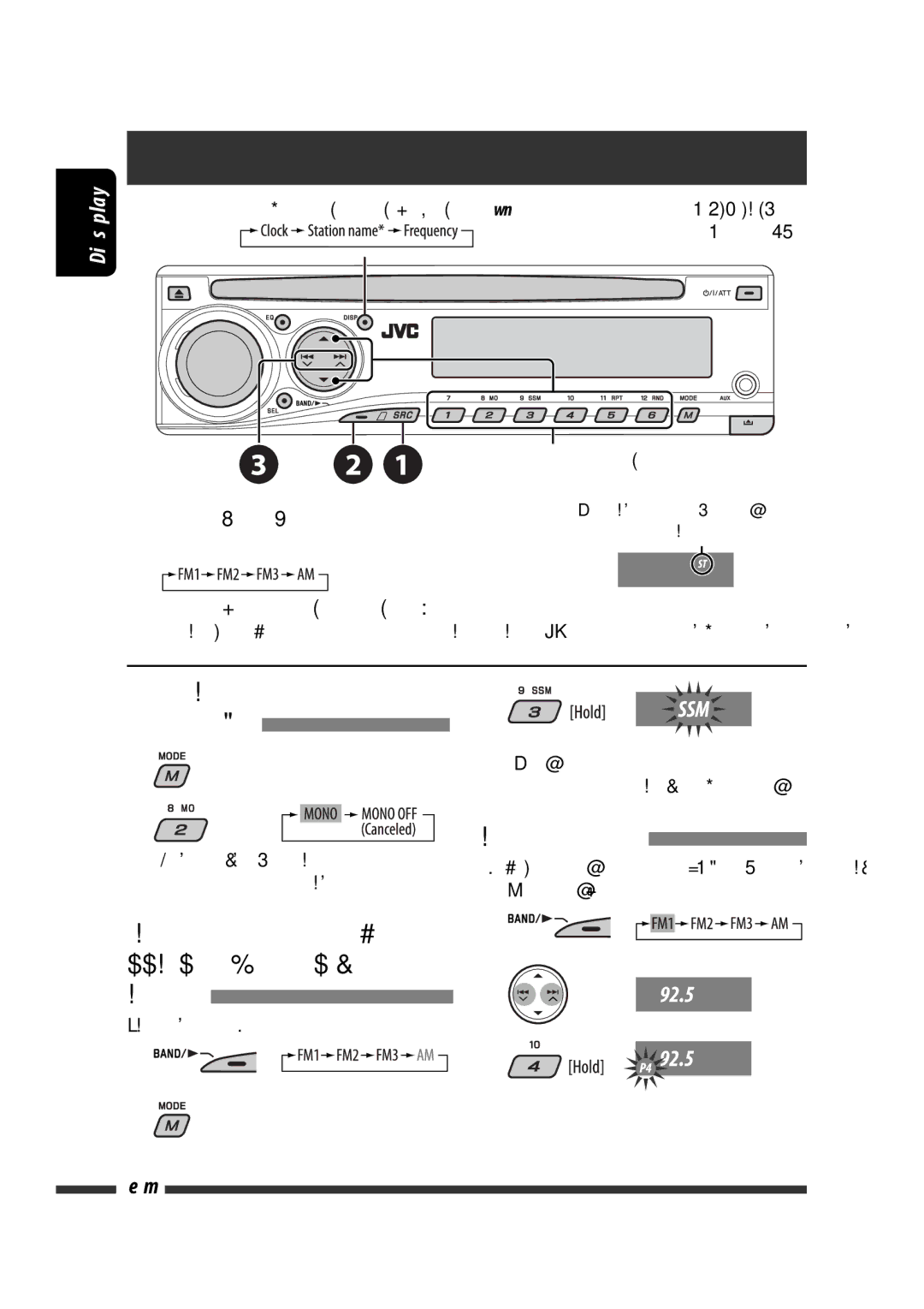 JVC KD-DV5300 manual Listening to the radio, Search for a station to listen-Auto Search, Select preset station 