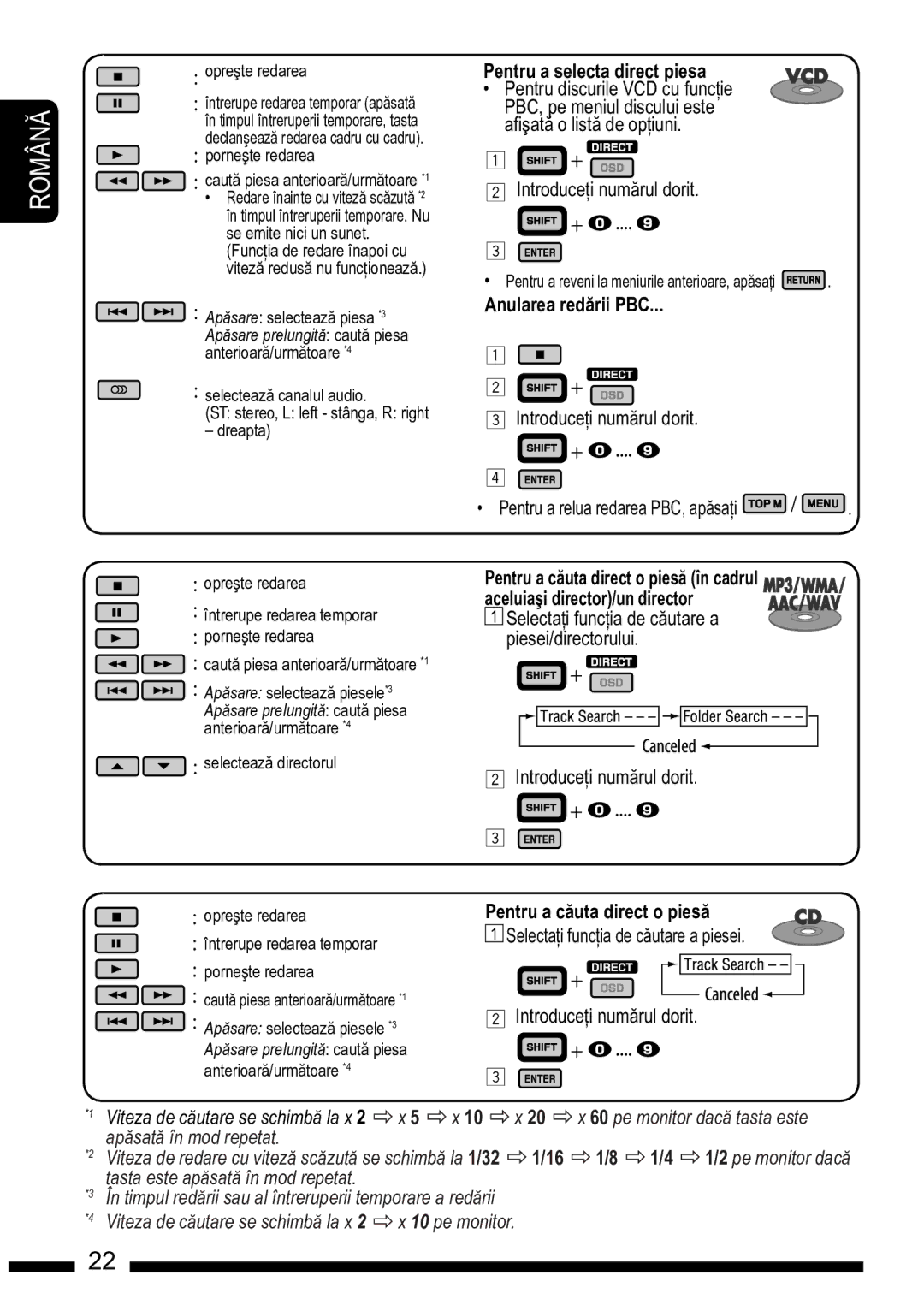 JVC KD-DV7302, KD-DV7301 manual To select track directly, Canceling the PBC playback, Same folder/folder directly 