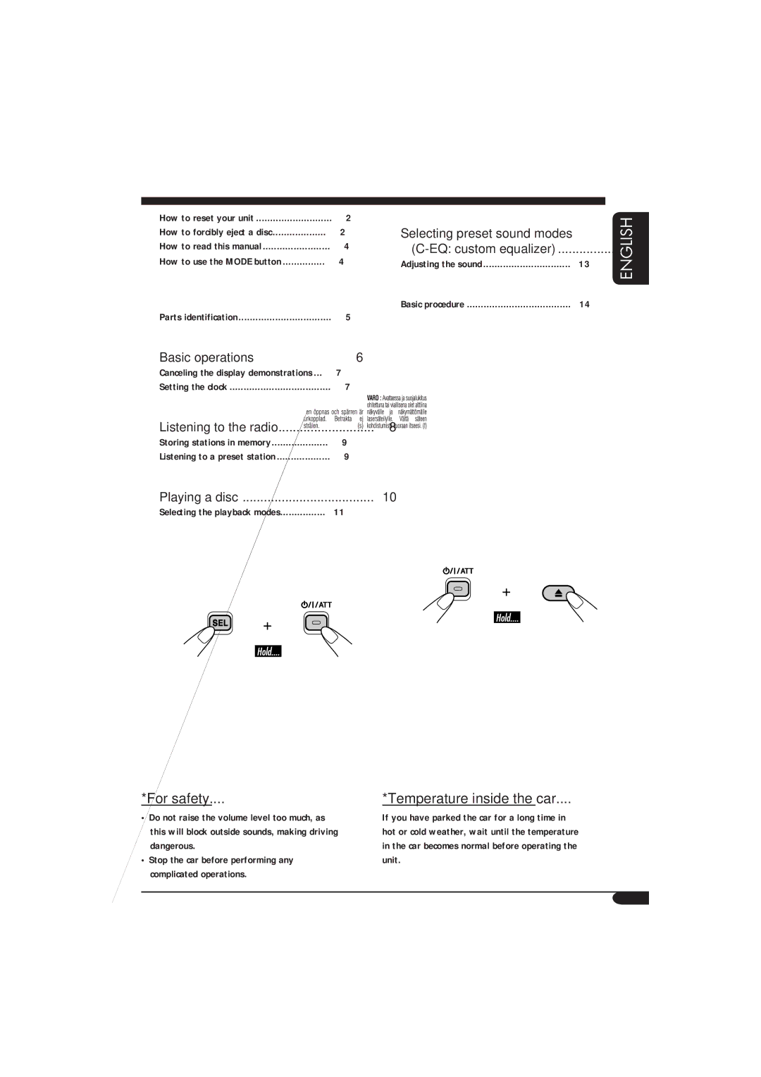 JVC KD-G116, KD-G115 manual Contents 