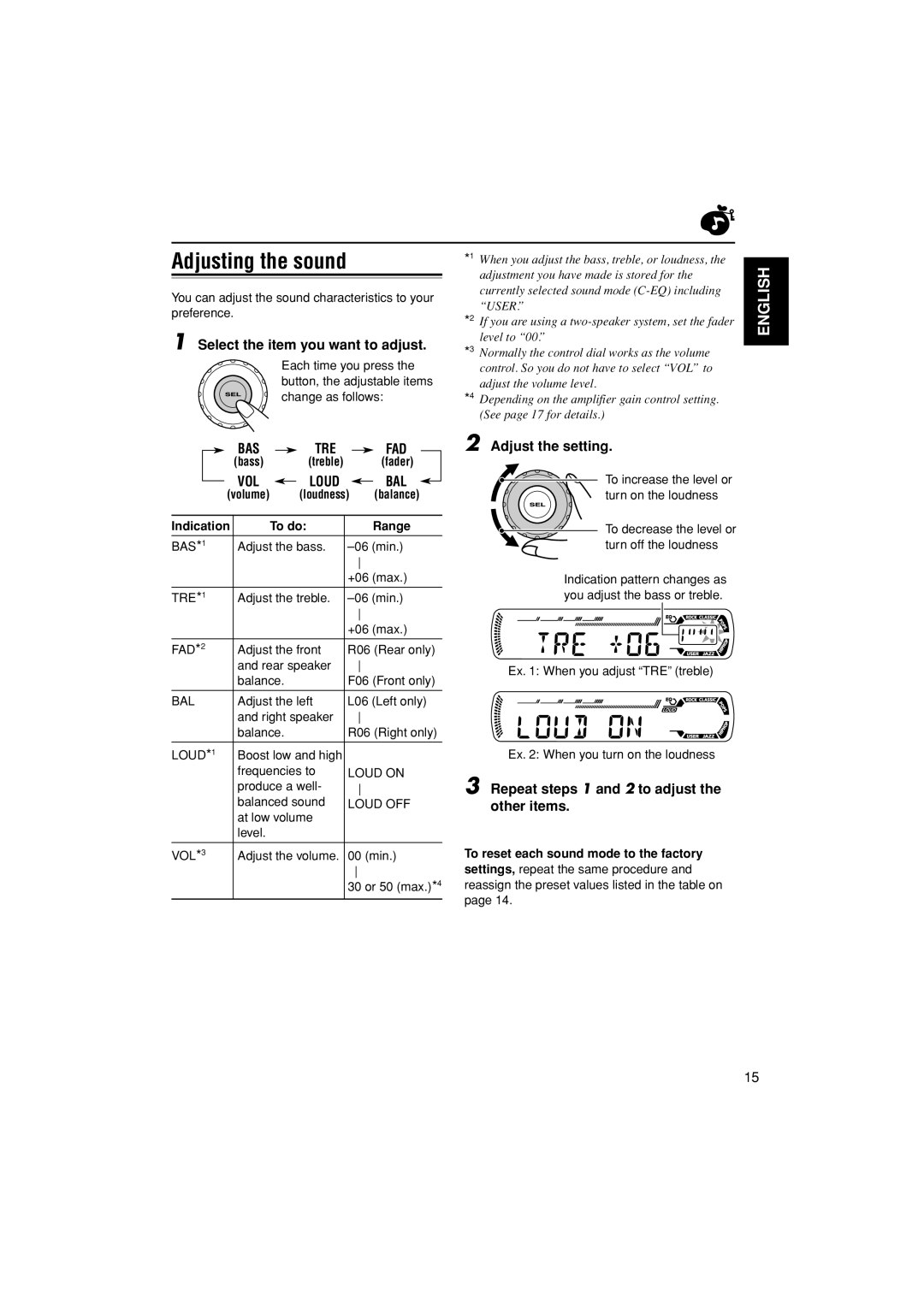 JVC KD-G201, KD-G202 manual Volume, Adjust the volume Min 30 or 50 max.*4 