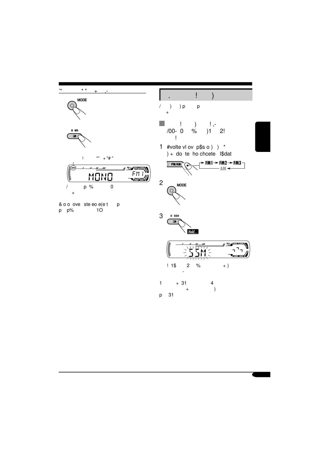 JVC KD-G312 manual UloÏení stanic do pamûti, Automatické naladûní stanic FM, SSM Sekvenãní pamûÈ siln˘ch, Stanic 