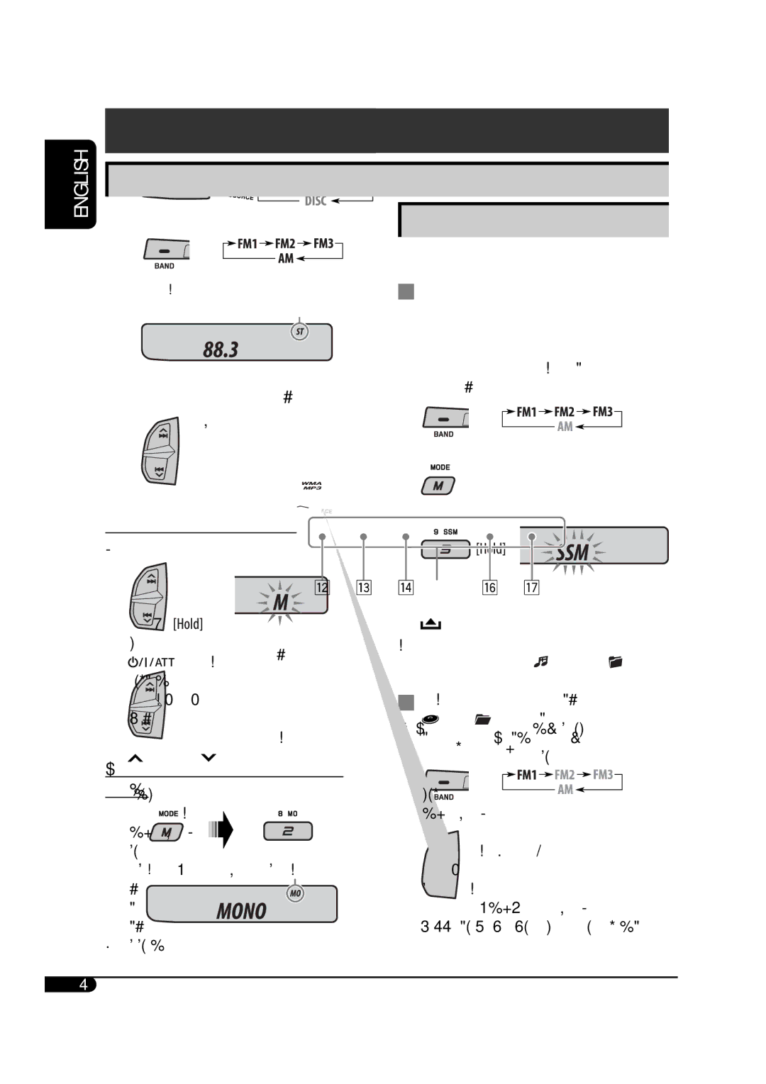 JVC KD-G333, KD-G332, KD-G331 manual Radio operations, Storing stations in memory, Manual presetting 