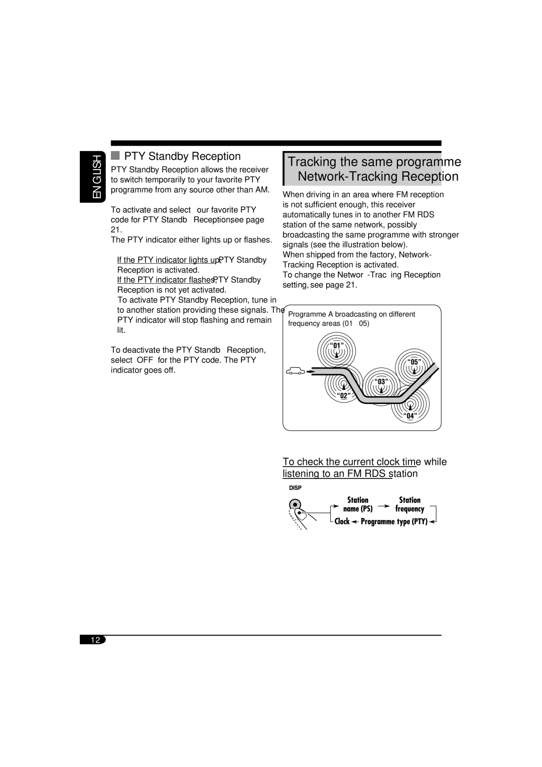 JVC KD-G411 manual PTY Standby Reception, Tracking the same programme 