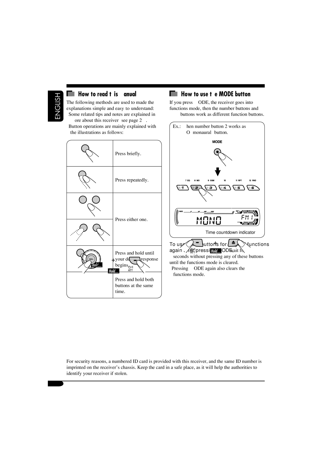 JVC KD-G411 How to read this manual 