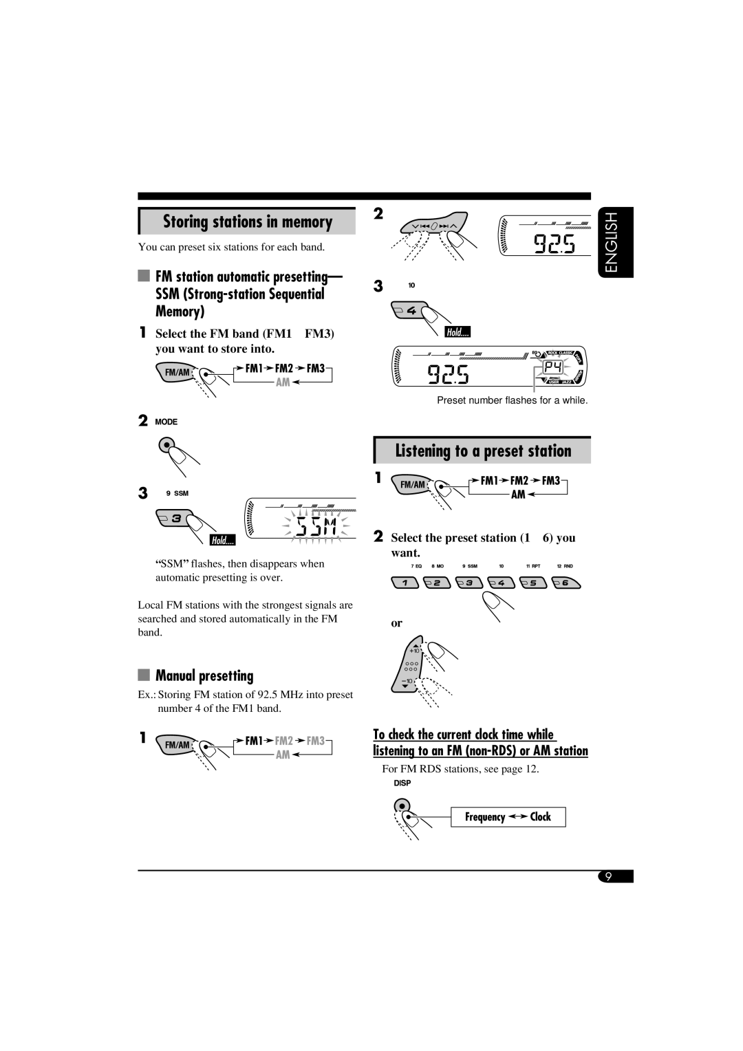 JVC KD-G411 manual Listening to a preset station 