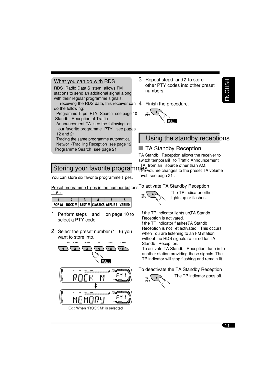 JVC KD-G411 manual Using the standby receptions 