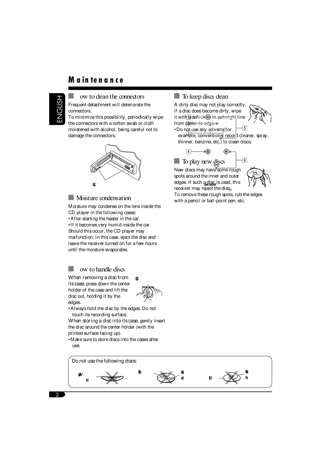 JVC KD-G411 manual Maintenance 