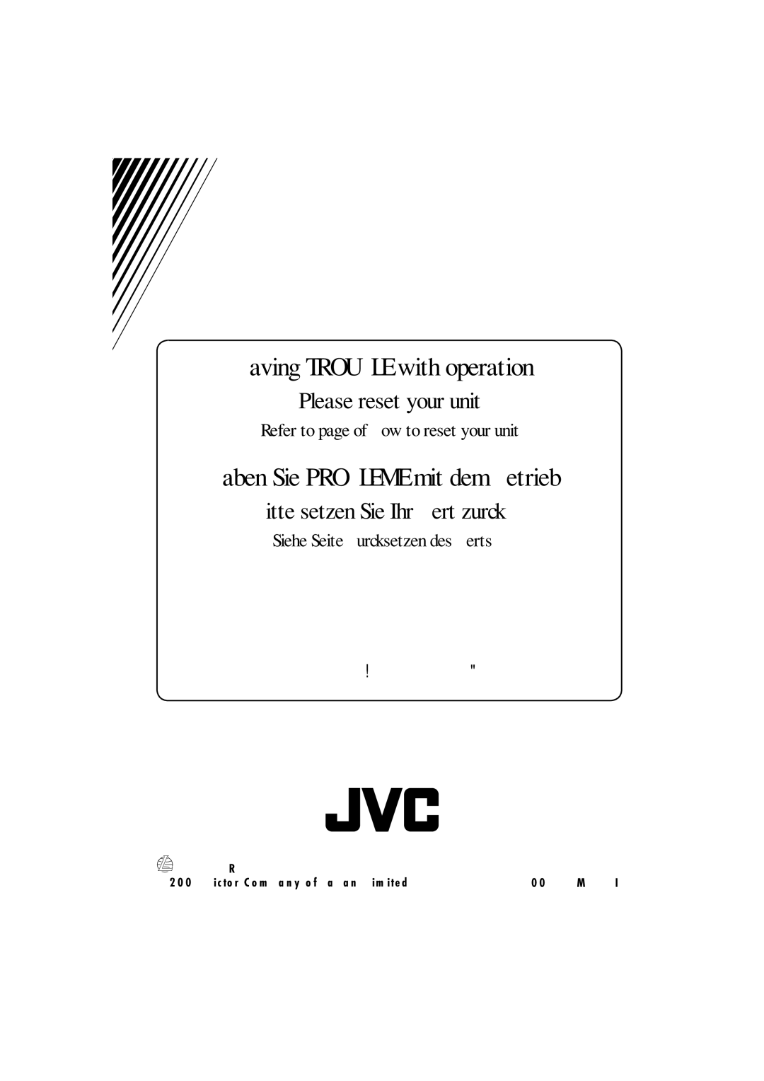 JVC KD-G411 manual Затруднения при эксплуатации? 