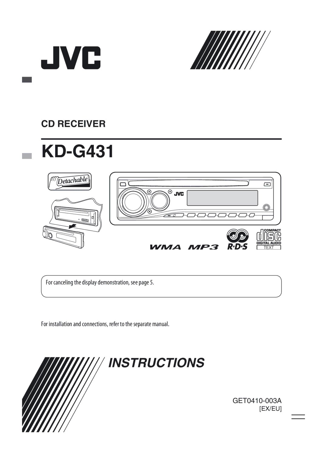 JVC KD-G431 manual 