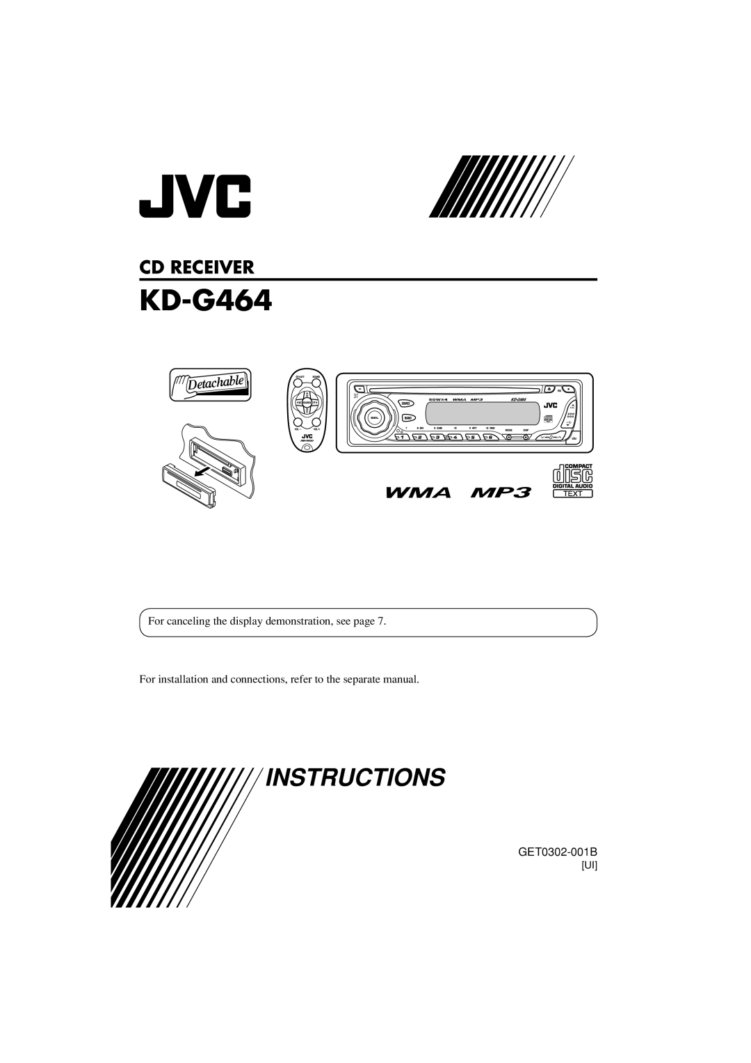 JVC KD-G464 manual 