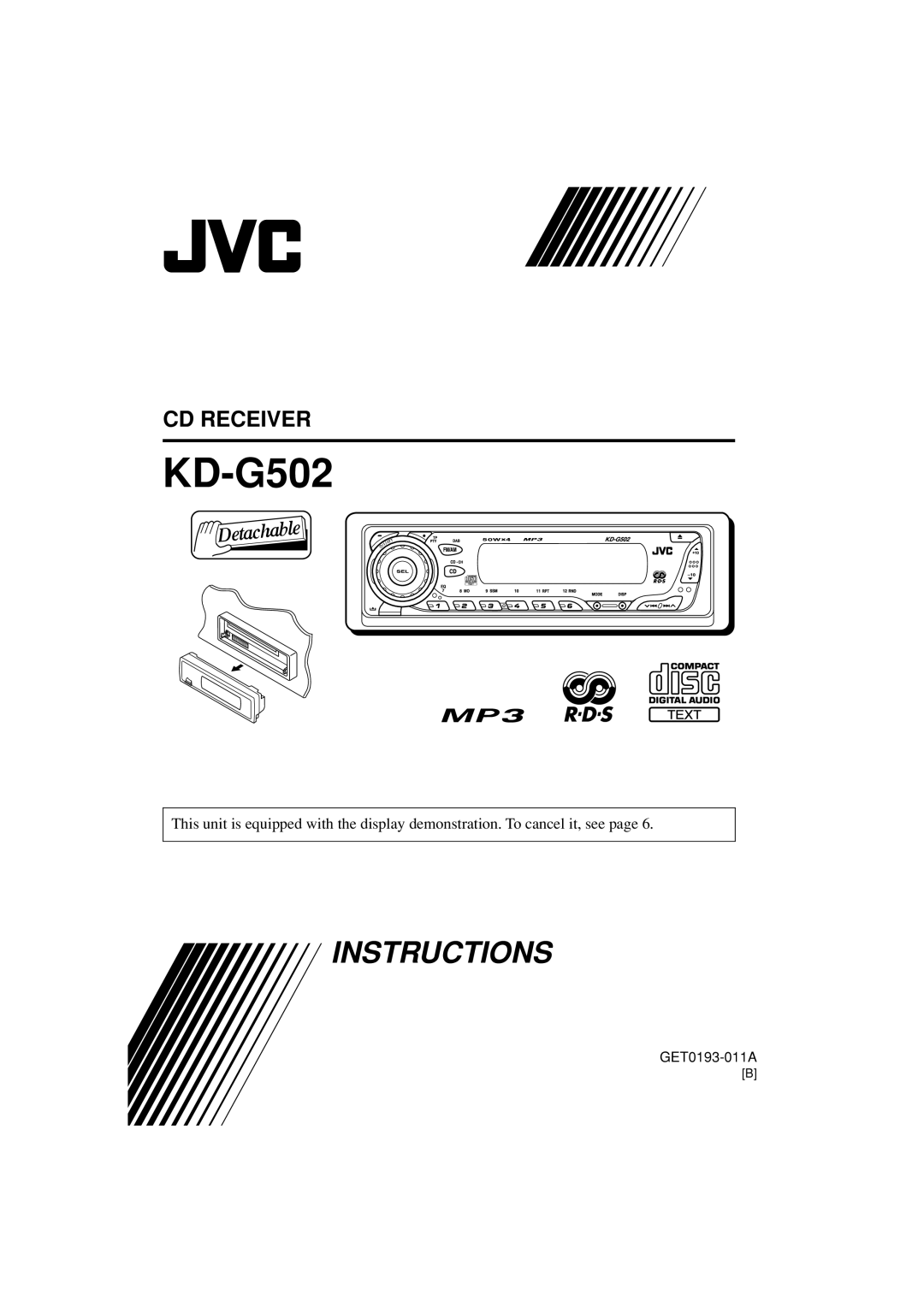 JVC KD-G502 manual 