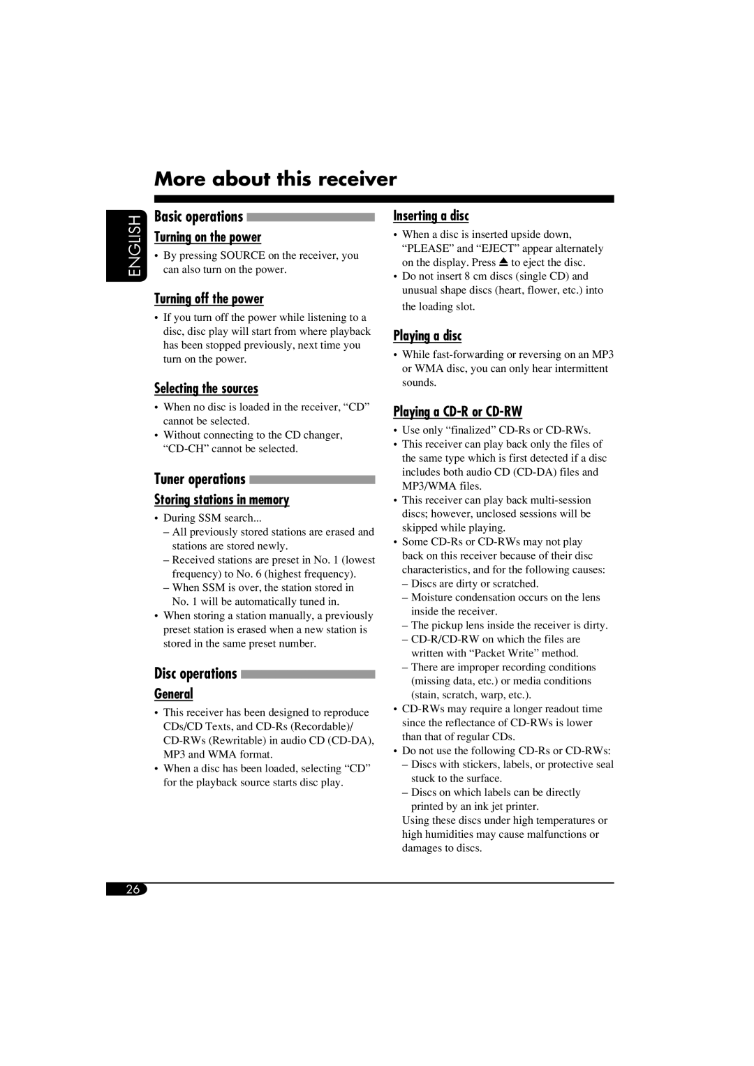 JVC KD-G515 manual More about this receiver 