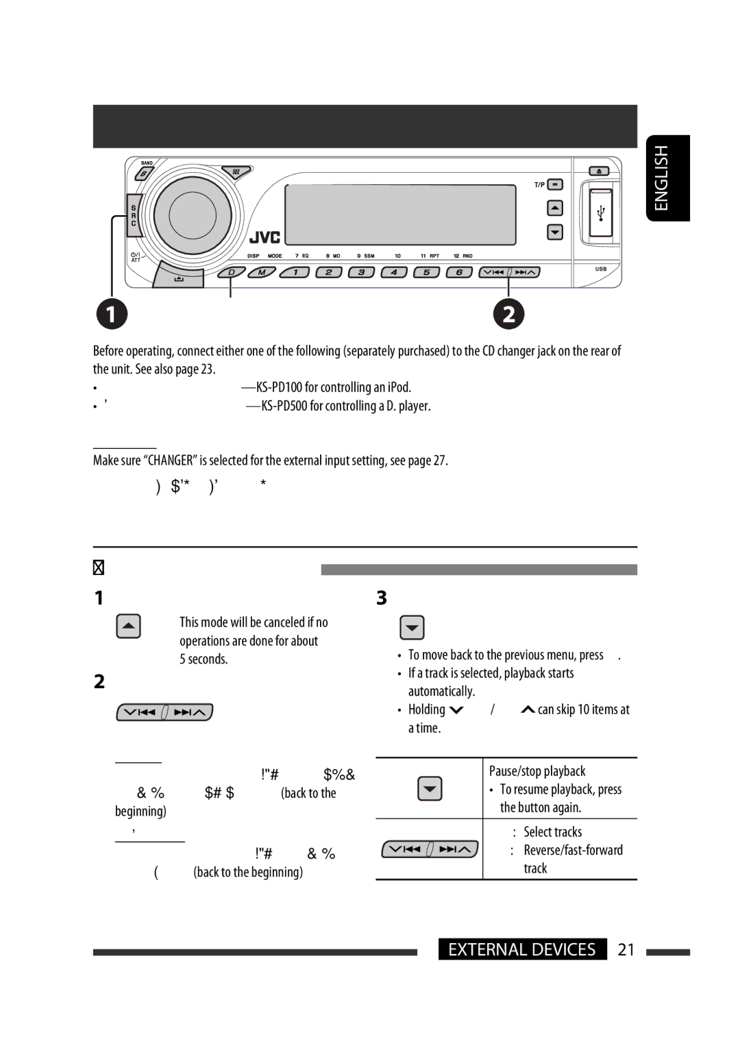 JVC KD-G731 manual Listening to the iPod / D. player, ~ Select Ipod or D. Player Select a song to start playing 