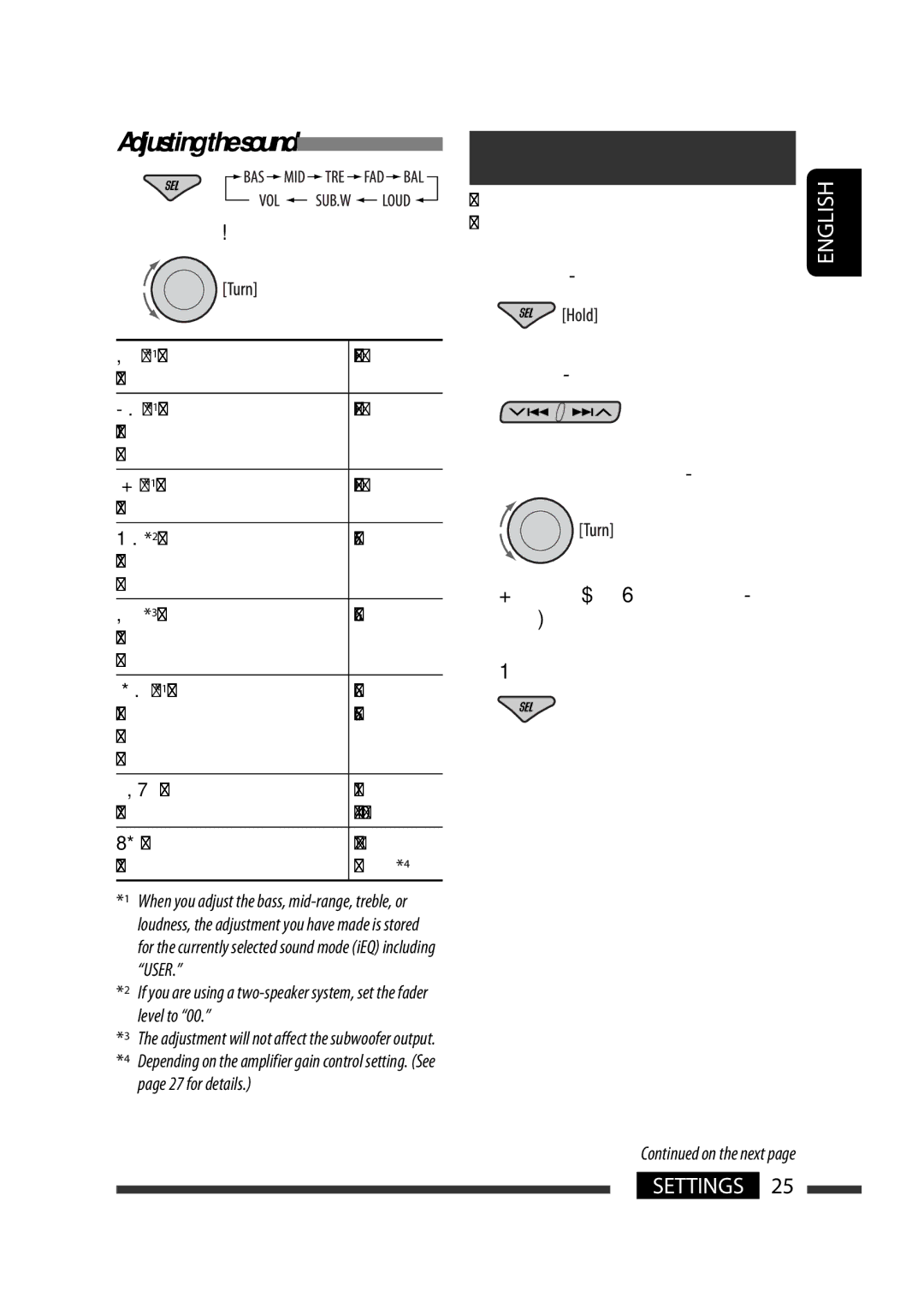 JVC KD-G731 manual General settings-PSM, Adjusting the sound, Adjust the level, Select a PSM item, Finish the procedure 