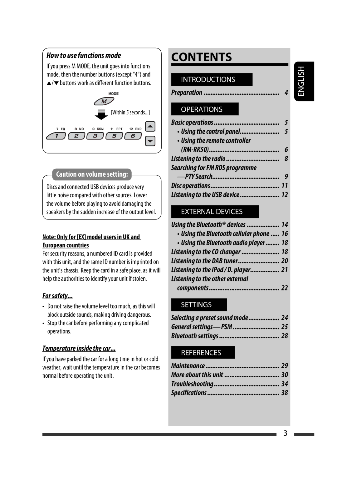 JVC KD-G731 manual Contents 