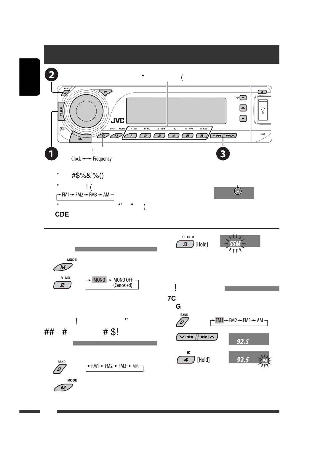 JVC KD-G731 manual Listening to the radio, Search for a station to listen-Auto Search, MO indicator lights up 